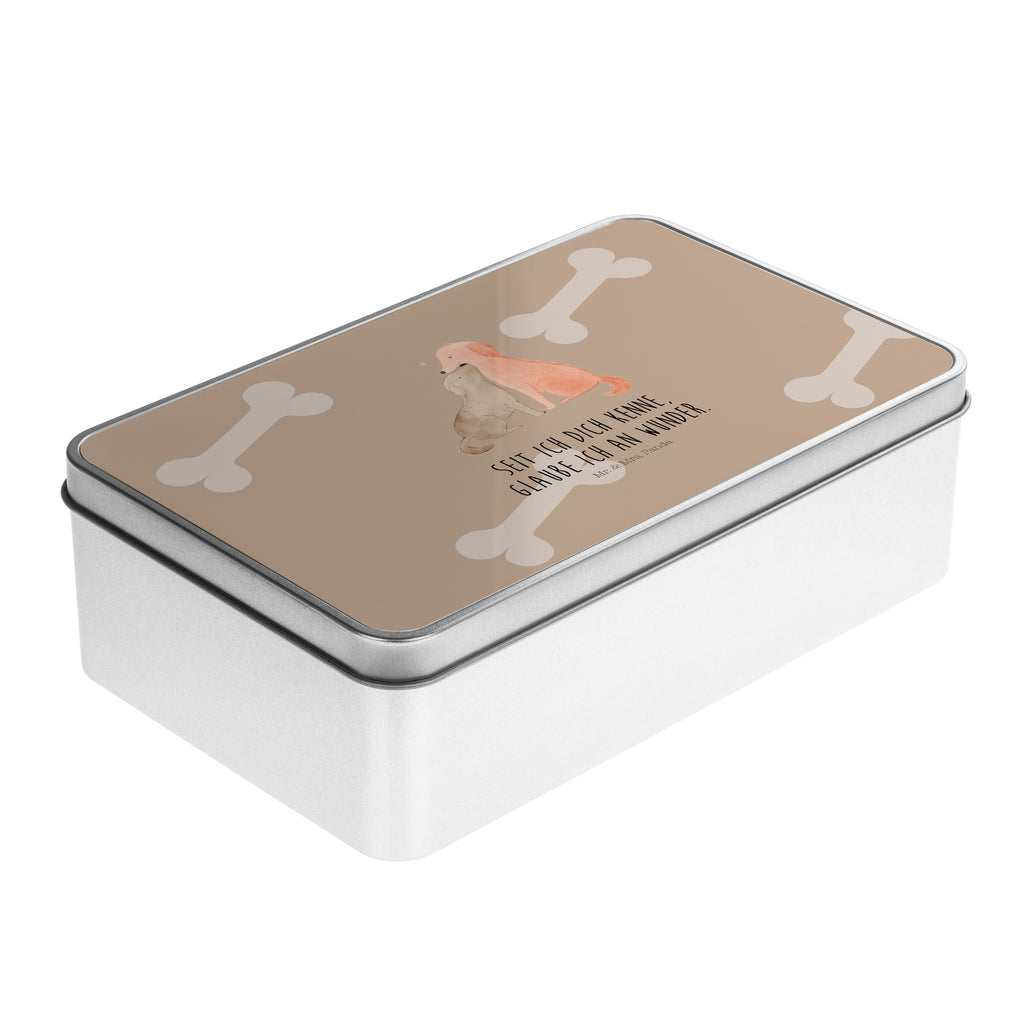 Metalldose rechteckig Hunde Liebe Blechdose, Metalldose, Blechbox, Container, Keksdose, Vorratsdose, Vorratsbox, Döschen, Versperbox, Vesperdose, Aufbewahrungsdose, Aufbewahrungsbox, Aluminiumdose, Dose, Hund, Hundemotiv, Haustier, Hunderasse, Tierliebhaber, Hundebesitzer, Sprüche, Liebe, Hund. Hunde, Kuss, Vertrauen, Kuscheln, Herz