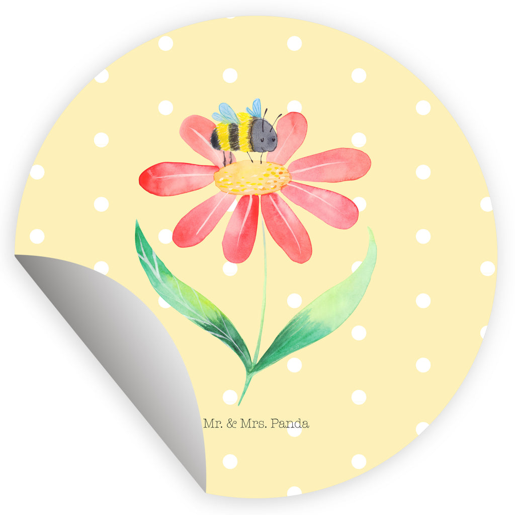 40mm Rund Aufkleber Hummel Blume