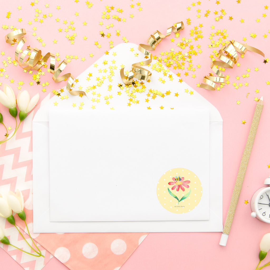 40mm Rund Aufkleber Hummel Blume