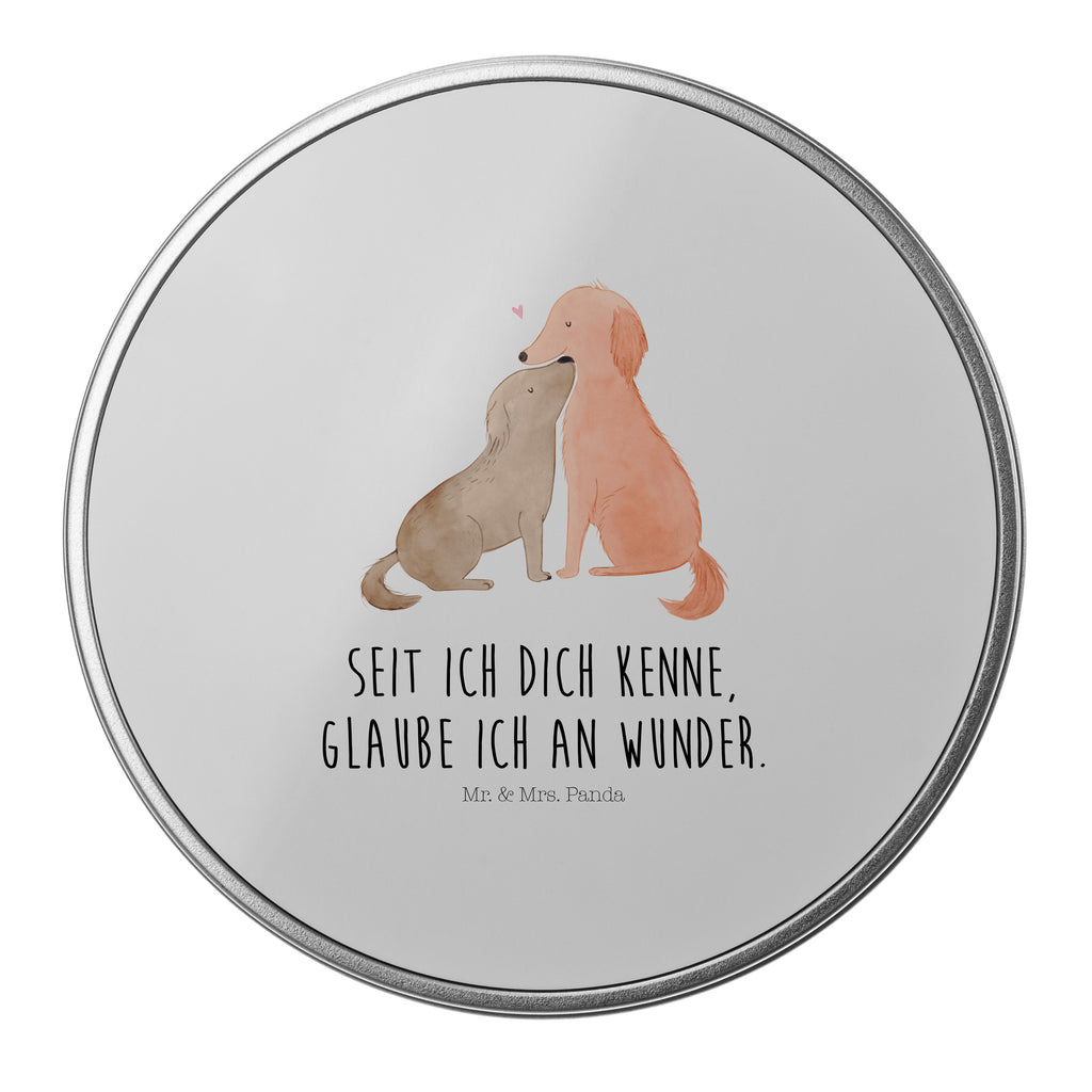 Blechdose rund Hunde Liebe Metalldose, Keksdose, Dose, Vorratsdose, Geschenkbox, Hund, Hundemotiv, Haustier, Hunderasse, Tierliebhaber, Hundebesitzer, Sprüche, Liebe, Hund. Hunde, Kuss, Vertrauen, Kuscheln, Herz