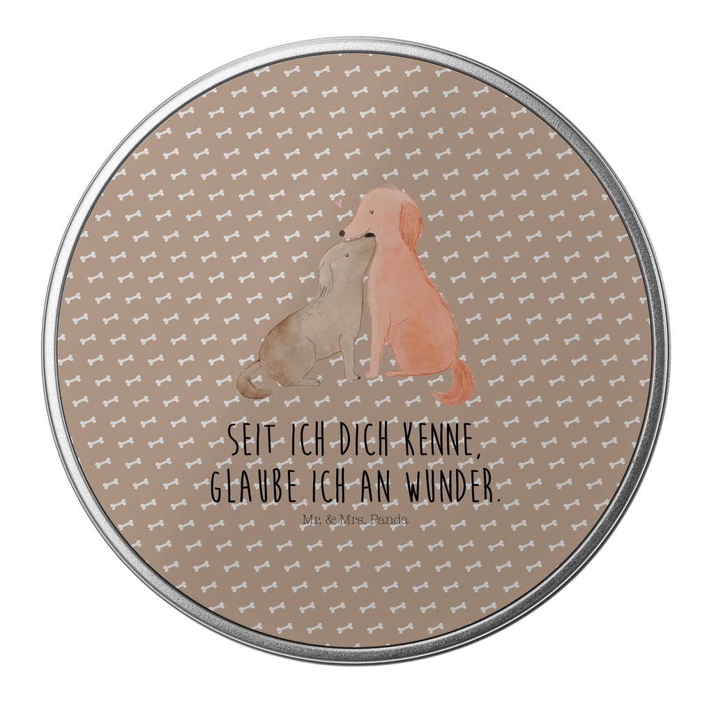 Blechdose rund Hunde Liebe Metalldose, Keksdose, Dose, Vorratsdose, Geschenkbox, Hund, Hundemotiv, Haustier, Hunderasse, Tierliebhaber, Hundebesitzer, Sprüche, Liebe, Hund. Hunde, Kuss, Vertrauen, Kuscheln, Herz