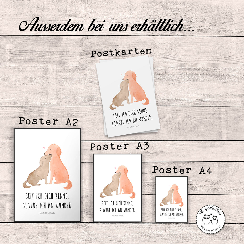 Poster Hunde Liebe Poster, Wandposter, Bild, Wanddeko, Küchenposter, Kinderposter, Wanddeko Bild, Raumdekoration, Wanddekoration, Handgemaltes Poster, Mr. & Mrs. Panda Poster, Designposter, Kunstdruck, Posterdruck, Hund, Hundemotiv, Haustier, Hunderasse, Tierliebhaber, Hundebesitzer, Sprüche, Liebe, Hund. Hunde, Kuss, Vertrauen, Kuscheln, Herz