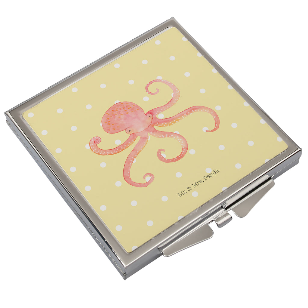 Handtaschenspiegel quadratisch Tintenfisch Spiegel, Handtasche, Quadrat, silber, schminken, Schminkspiegel, Tiermotive, Gute Laune, lustige Sprüche, Tiere, Meer, Meerestier, Krake, Tintenfisch, Arme, Wasser, Ozean