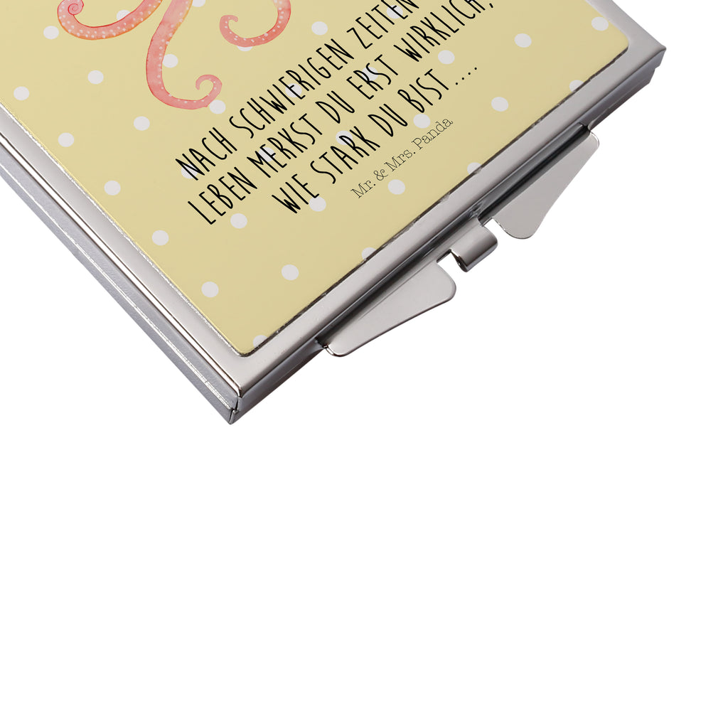 Handtaschenspiegel quadratisch Tintenfisch Spiegel, Handtasche, Quadrat, silber, schminken, Schminkspiegel, Tiermotive, Gute Laune, lustige Sprüche, Tiere, Meer, Meerestier, Krake, Tintenfisch, Arme, Wasser, Ozean