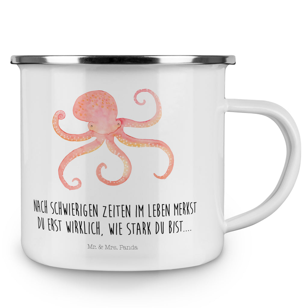 Camping Emaille Tasse Tintenfisch Campingtasse, Trinkbecher, Metalltasse, Outdoor Tasse, Emaille Trinkbecher, Blechtasse Outdoor, Emaille Campingbecher, Edelstahl Trinkbecher, Metalltasse für Camping, Kaffee Blechtasse, Camping Tasse Metall, Tiermotive, Gute Laune, lustige Sprüche, Tiere, Meer, Meerestier, Krake, Tintenfisch, Arme, Wasser, Ozean