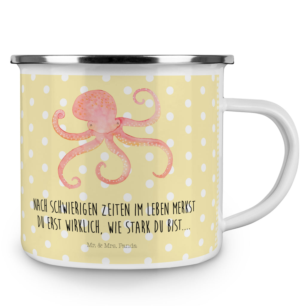 Camping Emaille Tasse Tintenfisch Campingtasse, Trinkbecher, Metalltasse, Outdoor Tasse, Emaille Trinkbecher, Blechtasse Outdoor, Emaille Campingbecher, Edelstahl Trinkbecher, Metalltasse für Camping, Kaffee Blechtasse, Camping Tasse Metall, Tiermotive, Gute Laune, lustige Sprüche, Tiere, Meer, Meerestier, Krake, Tintenfisch, Arme, Wasser, Ozean