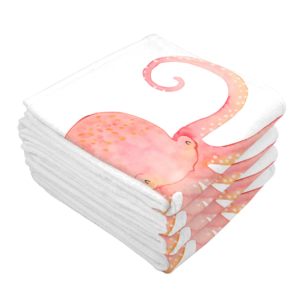 Gäste Handtuch Tintenfisch Gästetuch, Reisehandtuch, Sport Handtuch, Frottier, Kinder Handtuch, Tiermotive, Gute Laune, lustige Sprüche, Tiere, Meer, Meerestier, Krake, Tintenfisch, Arme, Wasser, Ozean