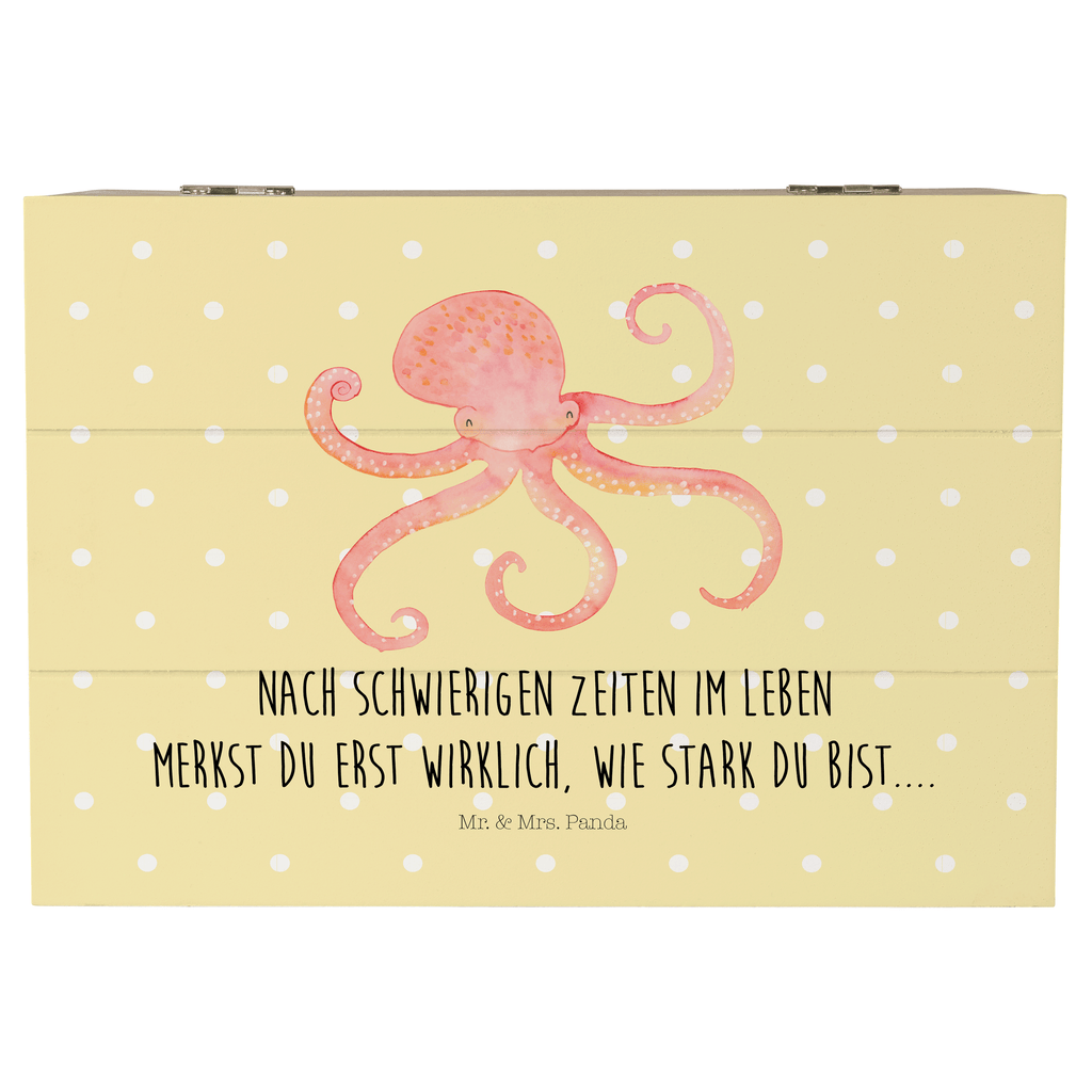 Holzkiste Tintenfisch Holzkiste, Kiste, Schatzkiste, Truhe, Schatulle, XXL, Erinnerungsbox, Erinnerungskiste, Dekokiste, Aufbewahrungsbox, Tiermotive, Gute Laune, lustige Sprüche, Tiere, Meer, Meerestier, Krake, Tintenfisch, Arme, Wasser, Ozean