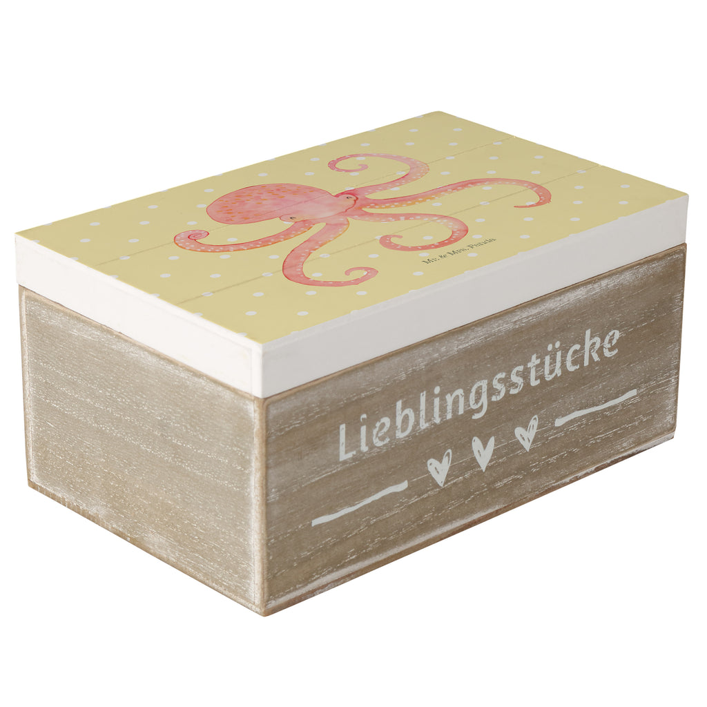 Holzkiste Tintenfisch Holzkiste, Kiste, Schatzkiste, Truhe, Schatulle, XXL, Erinnerungsbox, Erinnerungskiste, Dekokiste, Aufbewahrungsbox, Tiermotive, Gute Laune, lustige Sprüche, Tiere, Meer, Meerestier, Krake, Tintenfisch, Arme, Wasser, Ozean