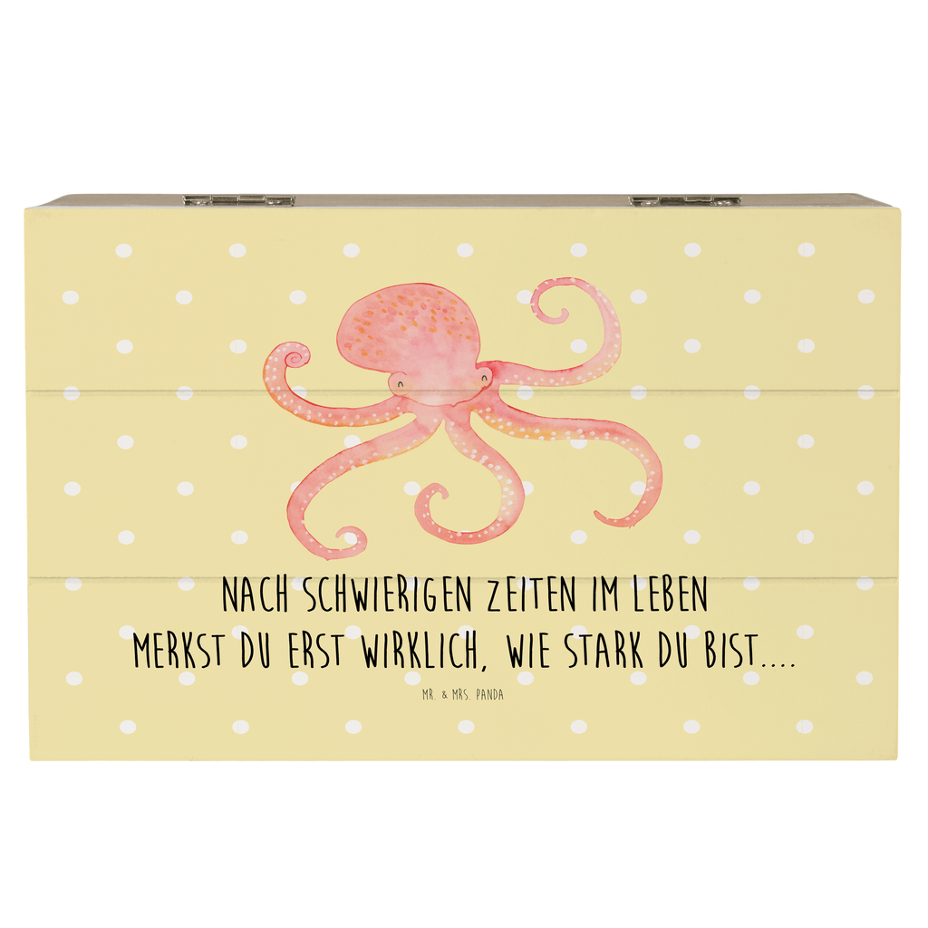 Holzkiste Tintenfisch Holzkiste, Kiste, Schatzkiste, Truhe, Schatulle, XXL, Erinnerungsbox, Erinnerungskiste, Dekokiste, Aufbewahrungsbox, Tiermotive, Gute Laune, lustige Sprüche, Tiere, Meer, Meerestier, Krake, Tintenfisch, Arme, Wasser, Ozean