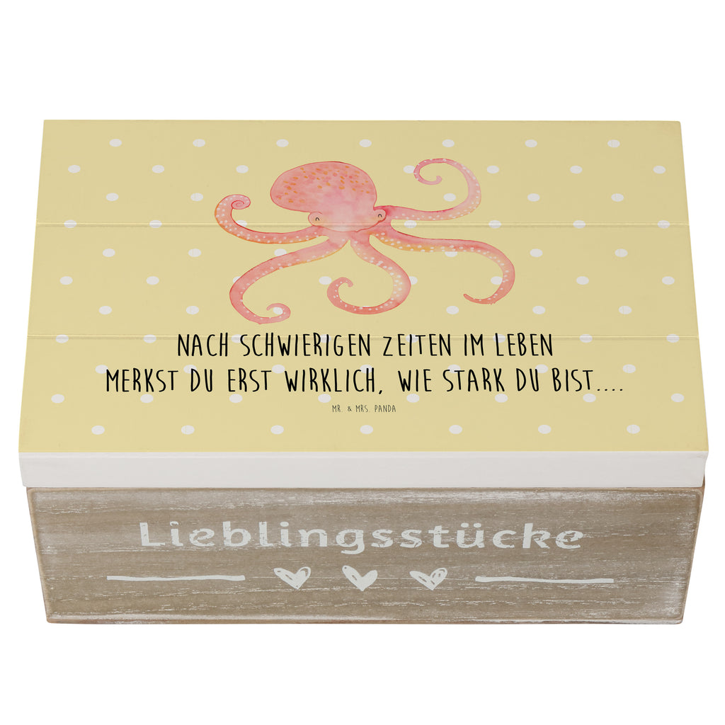 Holzkiste Tintenfisch Holzkiste, Kiste, Schatzkiste, Truhe, Schatulle, XXL, Erinnerungsbox, Erinnerungskiste, Dekokiste, Aufbewahrungsbox, Tiermotive, Gute Laune, lustige Sprüche, Tiere, Meer, Meerestier, Krake, Tintenfisch, Arme, Wasser, Ozean