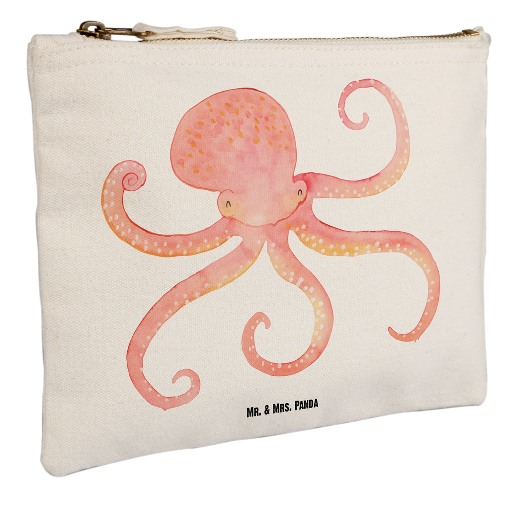 Schminktasche Tintenfisch Schminktasche, Kosmetiktasche, Kosmetikbeutel, Stiftemäppchen, Etui, Federmappe, Makeup, XXL, Schminketui, Kosmetiketui, Schlamperetui, Tiermotive, Gute Laune, lustige Sprüche, Tiere, Meer, Meerestier, Krake, Tintenfisch, Arme, Wasser, Ozean