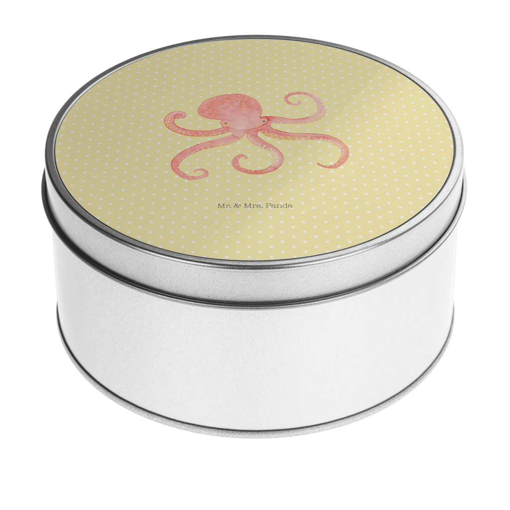 Blechdose rund Tintenfisch Metalldose, Keksdose, Dose, Vorratsdose, Geschenkbox, Tiermotive, Gute Laune, lustige Sprüche, Tiere, Meer, Meerestier, Krake, Tintenfisch, Arme, Wasser, Ozean