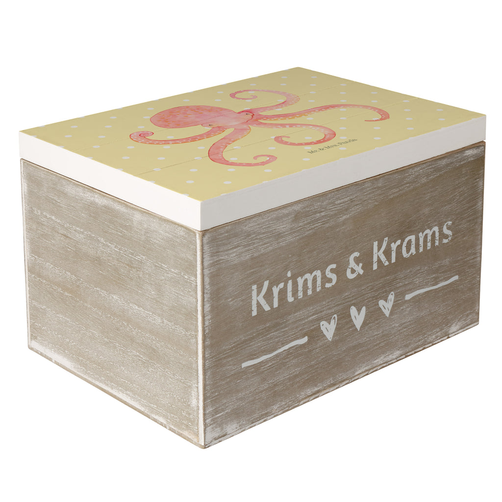 Holzkiste Tintenfisch Holzkiste, Kiste, Schatzkiste, Truhe, Schatulle, XXL, Erinnerungsbox, Erinnerungskiste, Dekokiste, Aufbewahrungsbox, Tiermotive, Gute Laune, lustige Sprüche, Tiere, Meer, Meerestier, Krake, Tintenfisch, Arme, Wasser, Ozean