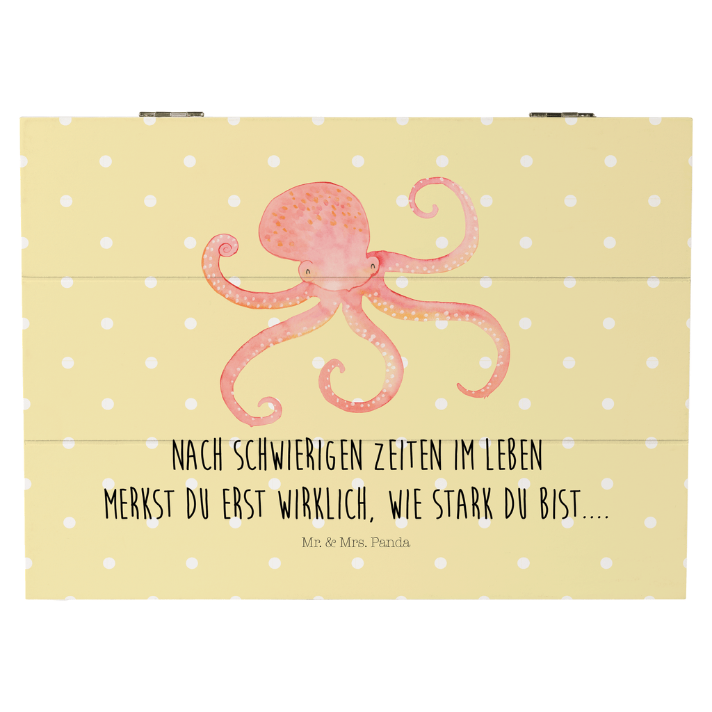 Holzkiste Tintenfisch Holzkiste, Kiste, Schatzkiste, Truhe, Schatulle, XXL, Erinnerungsbox, Erinnerungskiste, Dekokiste, Aufbewahrungsbox, Tiermotive, Gute Laune, lustige Sprüche, Tiere, Meer, Meerestier, Krake, Tintenfisch, Arme, Wasser, Ozean