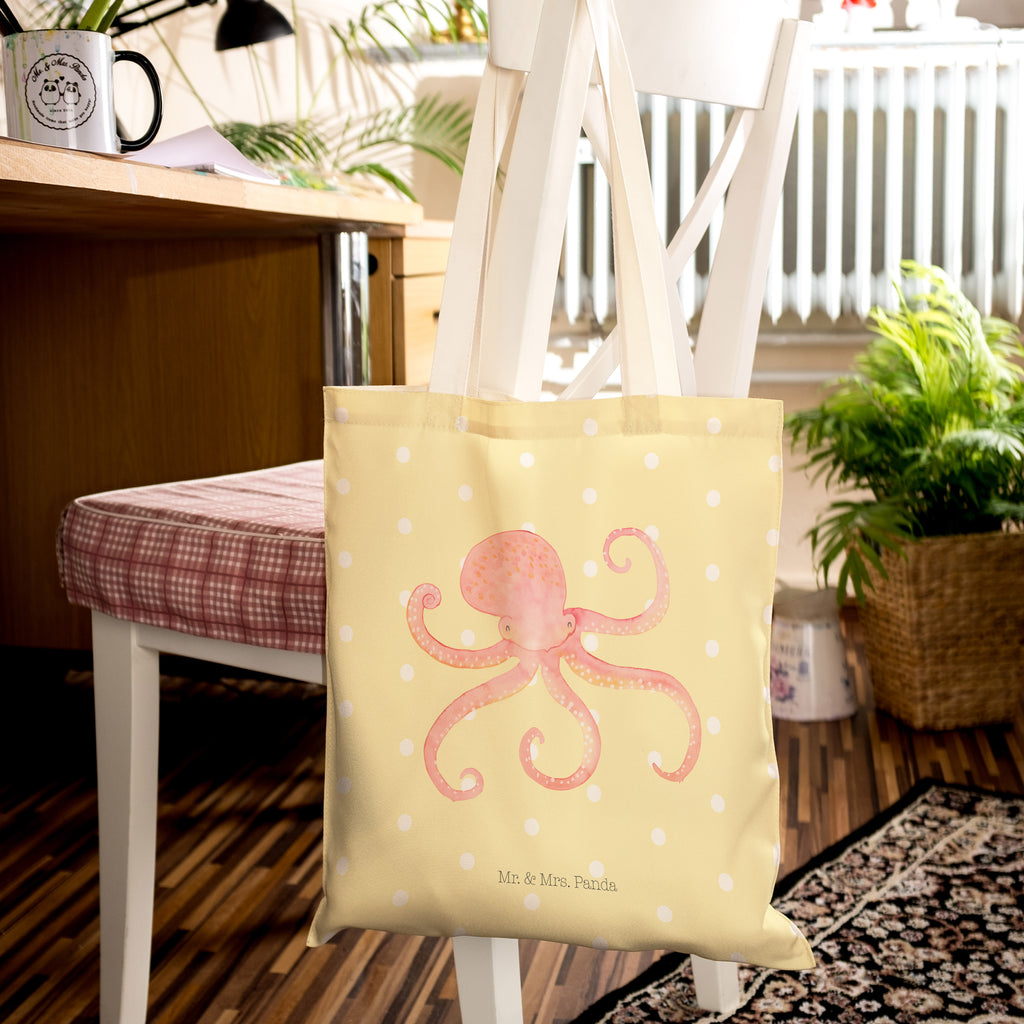 Einkaufstasche Tintenfisch Tragetasche, Tasche, Beutel, Stofftasche, Baumwolltasche, Umhängetasche, Shopper, Tiermotive, Gute Laune, lustige Sprüche, Tiere, Meer, Meerestier, Krake, Tintenfisch, Arme, Wasser, Ozean