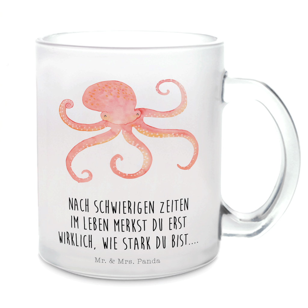 Teetasse Tintenfisch Teetasse, Teeglas, Teebecher, Tasse mit Henkel, Tasse, Glas Teetasse, Teetasse aus Glas, Tiermotive, Gute Laune, lustige Sprüche, Tiere, Meer, Meerestier, Krake, Tintenfisch, Arme, Wasser, Ozean