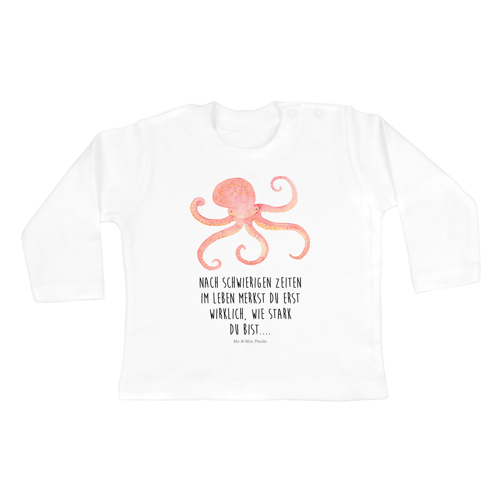 3-6 Monate Baby Longsleeve Tintenfisch Mädchen, Jungen, Baby, Langarm, Bio, Kleidung, Tiermotive, Gute Laune, lustige Sprüche, Tiere, Meer, Meerestier, Krake, Tintenfisch, Arme, Wasser, Ozean