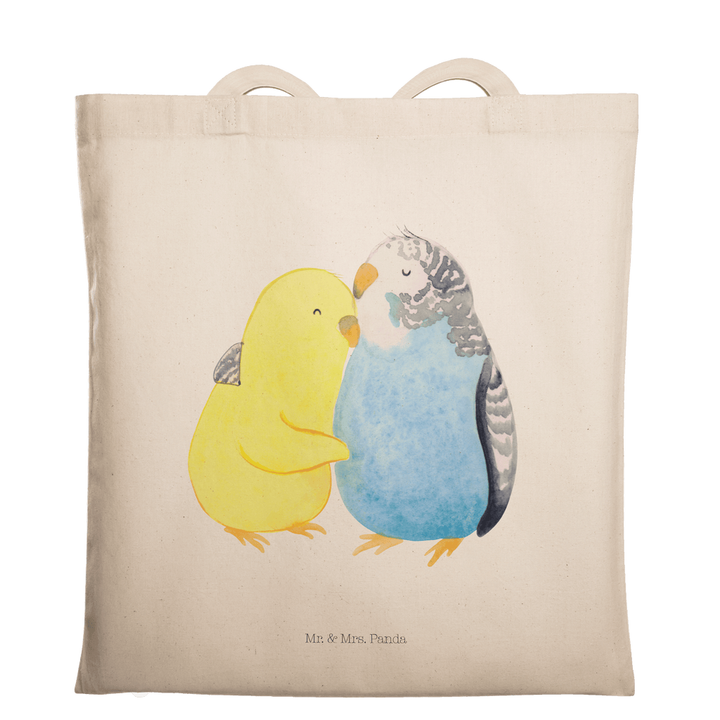 Tragetasche Wellensittich Liebe Beuteltasche, Beutel, Einkaufstasche, Jutebeutel, Stoffbeutel, Liebe, Partner, Freund, Freundin, Ehemann, Ehefrau, Heiraten, Verlobung, Heiratsantrag, Liebesgeschenk, Jahrestag, Hocheitstag, Vögel, Wellensittich, Nähe, Kuscheln, Vertrauen