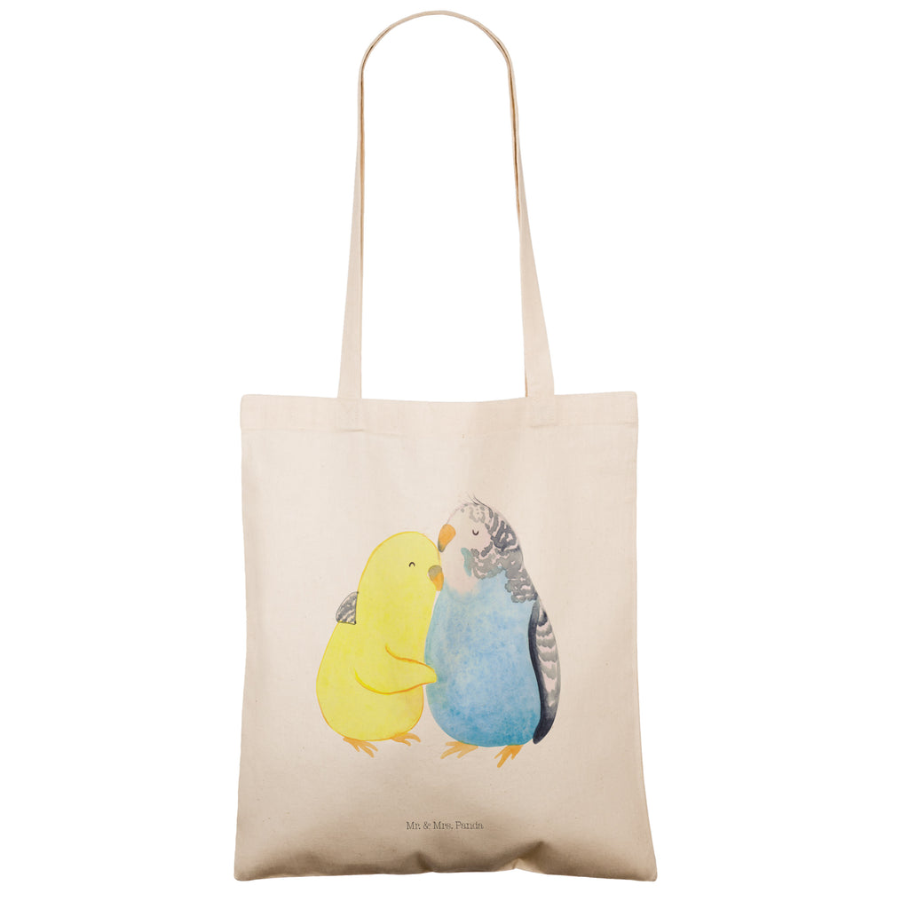 Tragetasche Wellensittich Liebe Beuteltasche, Beutel, Einkaufstasche, Jutebeutel, Stoffbeutel, Liebe, Partner, Freund, Freundin, Ehemann, Ehefrau, Heiraten, Verlobung, Heiratsantrag, Liebesgeschenk, Jahrestag, Hocheitstag, Vögel, Wellensittich, Nähe, Kuscheln, Vertrauen