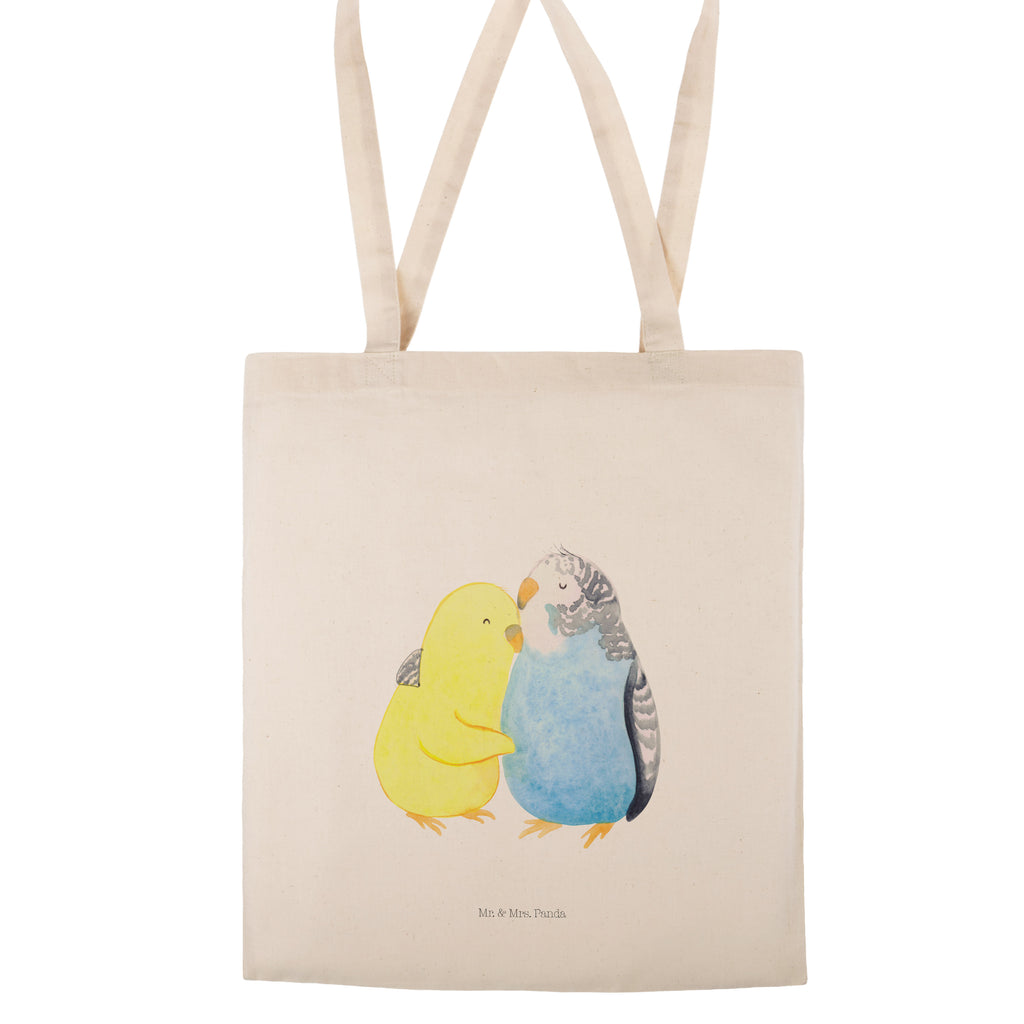 Tragetasche Wellensittich Liebe Beuteltasche, Beutel, Einkaufstasche, Jutebeutel, Stoffbeutel, Liebe, Partner, Freund, Freundin, Ehemann, Ehefrau, Heiraten, Verlobung, Heiratsantrag, Liebesgeschenk, Jahrestag, Hocheitstag, Vögel, Wellensittich, Nähe, Kuscheln, Vertrauen