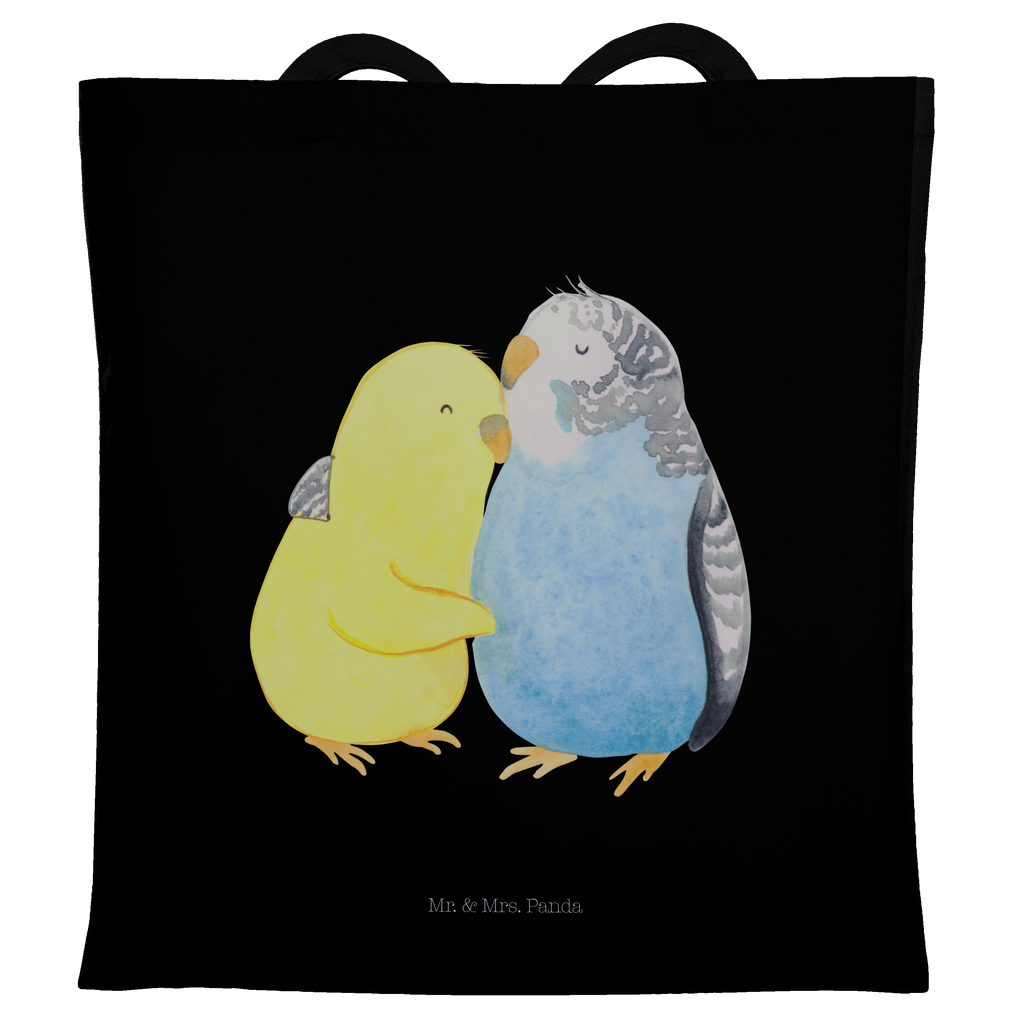 Tragetasche Wellensittich Liebe Beuteltasche, Beutel, Einkaufstasche, Jutebeutel, Stoffbeutel, Liebe, Partner, Freund, Freundin, Ehemann, Ehefrau, Heiraten, Verlobung, Heiratsantrag, Liebesgeschenk, Jahrestag, Hocheitstag, Vögel, Wellensittich, Nähe, Kuscheln, Vertrauen