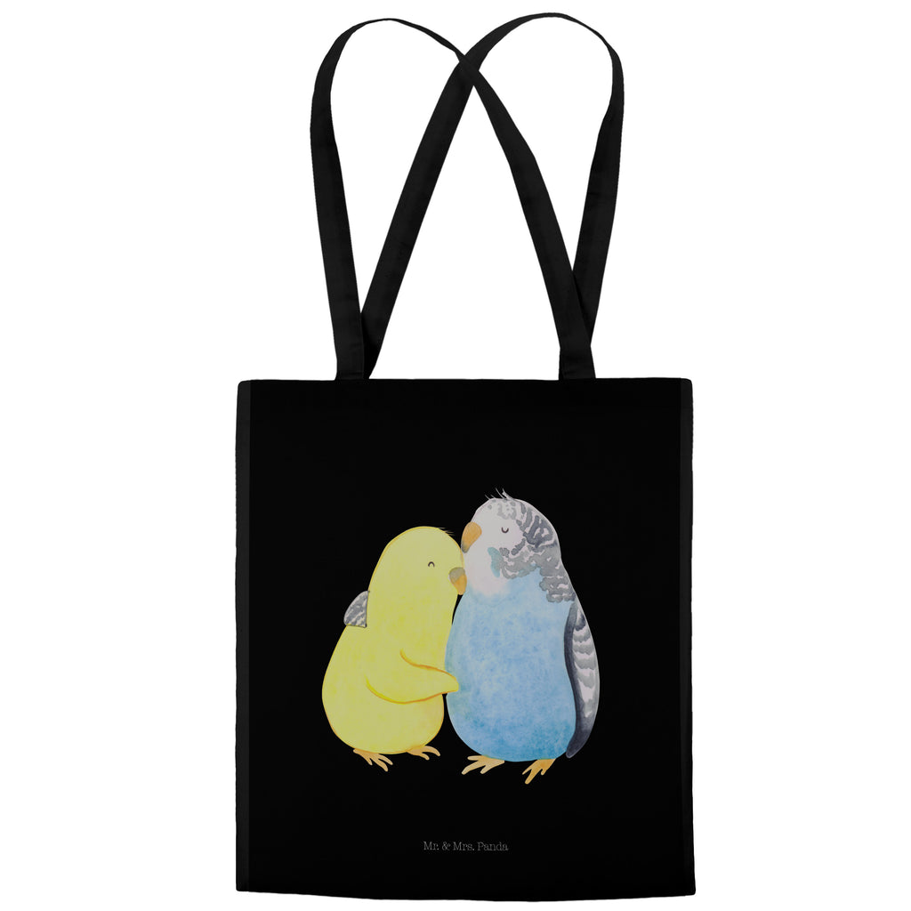Tragetasche Wellensittich Liebe Beuteltasche, Beutel, Einkaufstasche, Jutebeutel, Stoffbeutel, Liebe, Partner, Freund, Freundin, Ehemann, Ehefrau, Heiraten, Verlobung, Heiratsantrag, Liebesgeschenk, Jahrestag, Hocheitstag, Vögel, Wellensittich, Nähe, Kuscheln, Vertrauen
