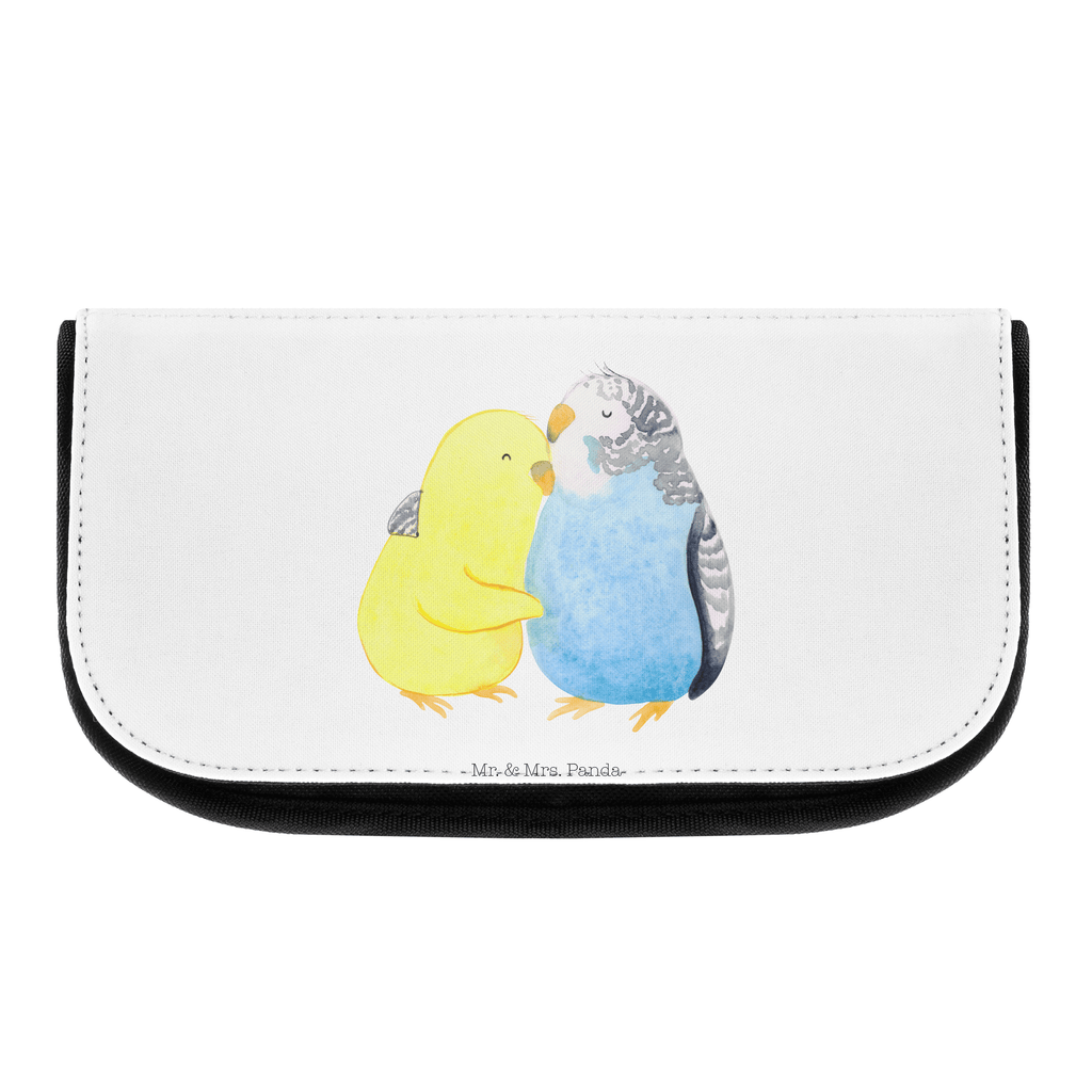 Kosmetiktasche Wellensittich Liebe Kosmetikbeutel, Kulturtasche, Kulturbeutel, Schminktasche, Make-Up Tasche, Liebe, Partner, Freund, Freundin, Ehemann, Ehefrau, Heiraten, Verlobung, Heiratsantrag, Liebesgeschenk, Jahrestag, Hocheitstag, Vögel, Wellensittich, Nähe, Kuscheln, Vertrauen