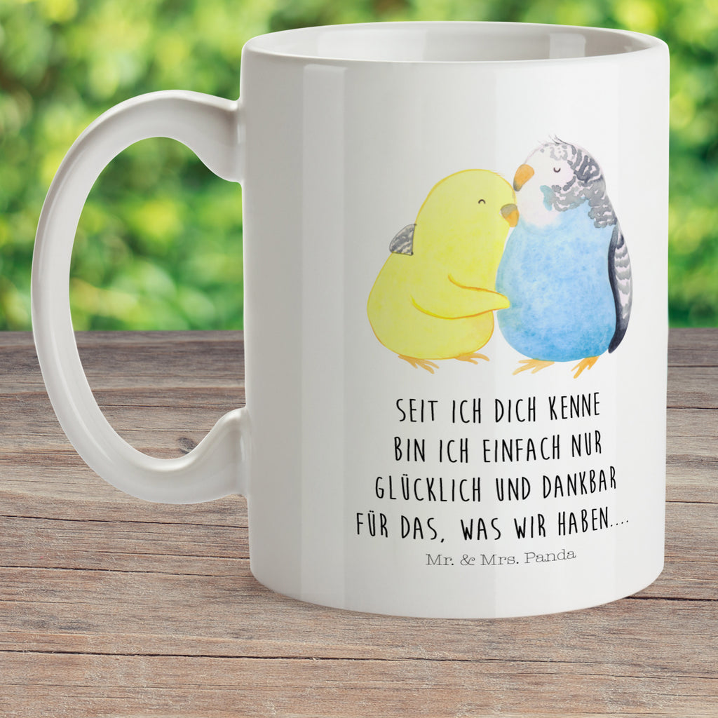 Kindertasse Wellensittich Liebe Kunststoff Tasse, Kindergarten, Tasse, Trinkbecher, Camping Becher, Kaffeetasse, Kunststoffbecher, Kindergartenbecher, Outdoorgeschirr, Kunststoffgeschirr, Reisebecher, Reisetasse, Kinderbecher, Liebe, Partner, Freund, Freundin, Ehemann, Ehefrau, Heiraten, Verlobung, Heiratsantrag, Liebesgeschenk, Jahrestag, Hocheitstag, Vögel, Wellensittich, Nähe, Kuscheln, Vertrauen