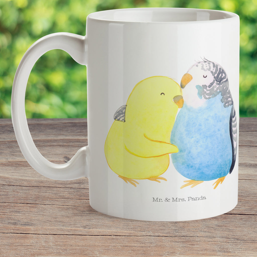 Kindertasse Wellensittich Liebe Kunststoff Tasse, Kindergarten, Tasse, Trinkbecher, Camping Becher, Kaffeetasse, Kunststoffbecher, Kindergartenbecher, Outdoorgeschirr, Kunststoffgeschirr, Reisebecher, Reisetasse, Kinderbecher, Liebe, Partner, Freund, Freundin, Ehemann, Ehefrau, Heiraten, Verlobung, Heiratsantrag, Liebesgeschenk, Jahrestag, Hocheitstag, Vögel, Wellensittich, Nähe, Kuscheln, Vertrauen