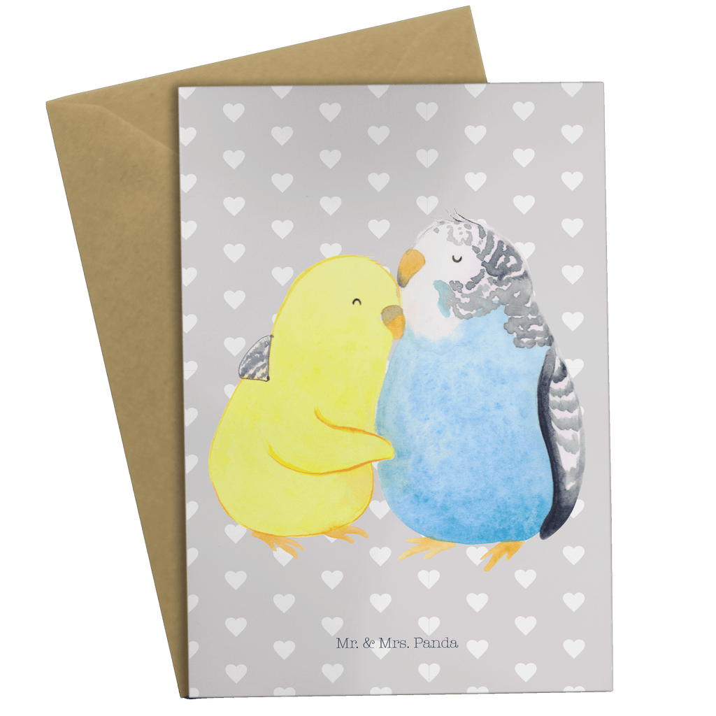 Grußkarte Wellensittich Liebe Klappkarte, Einladungskarte, Glückwunschkarte, Hochzeitskarte, Geburtstagskarte, Karte, Liebe, Partner, Freund, Freundin, Ehemann, Ehefrau, Heiraten, Verlobung, Heiratsantrag, Liebesgeschenk, Jahrestag, Hocheitstag, Vögel, Wellensittich, Nähe, Kuscheln, Vertrauen