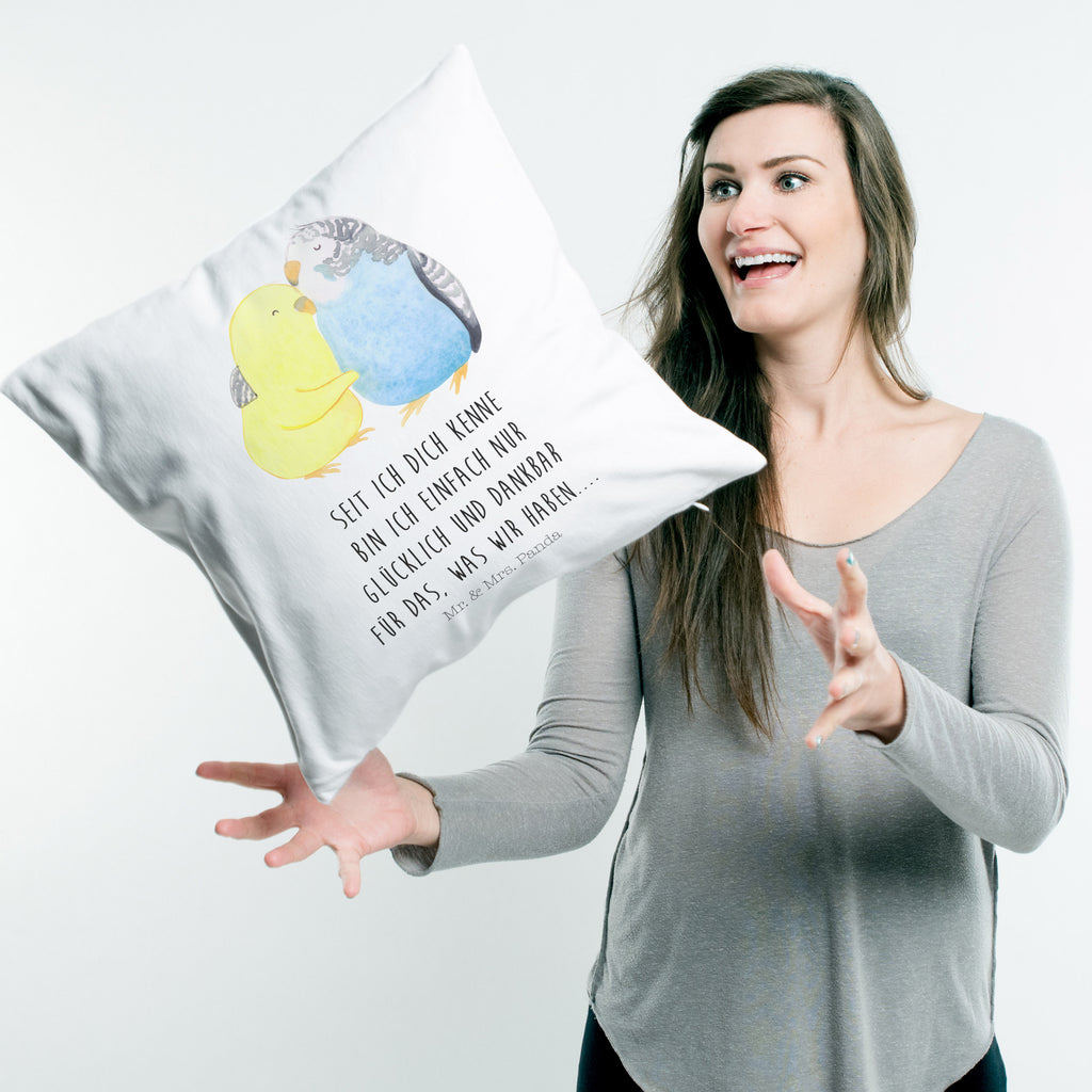40x40 Kissen Wellensittich Liebe Kissenhülle, Kopfkissen, Sofakissen, Dekokissen, Motivkissen, Liebe, Partner, Freund, Freundin, Ehemann, Ehefrau, Heiraten, Verlobung, Heiratsantrag, Liebesgeschenk, Jahrestag, Hocheitstag, Vögel, Wellensittich, Nähe, Kuscheln, Vertrauen