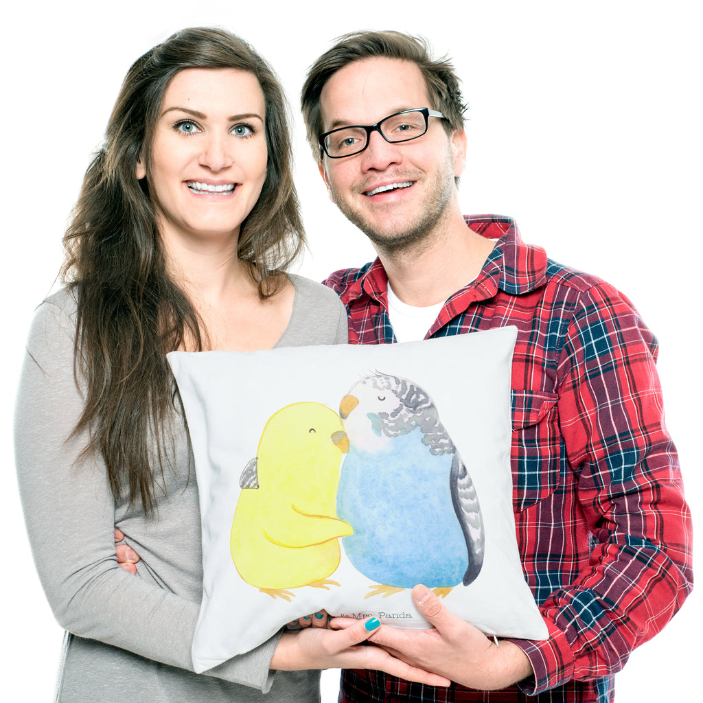 40x40 Kissen Wellensittich Liebe Kissenhülle, Kopfkissen, Sofakissen, Dekokissen, Motivkissen, Liebe, Partner, Freund, Freundin, Ehemann, Ehefrau, Heiraten, Verlobung, Heiratsantrag, Liebesgeschenk, Jahrestag, Hocheitstag, Vögel, Wellensittich, Nähe, Kuscheln, Vertrauen