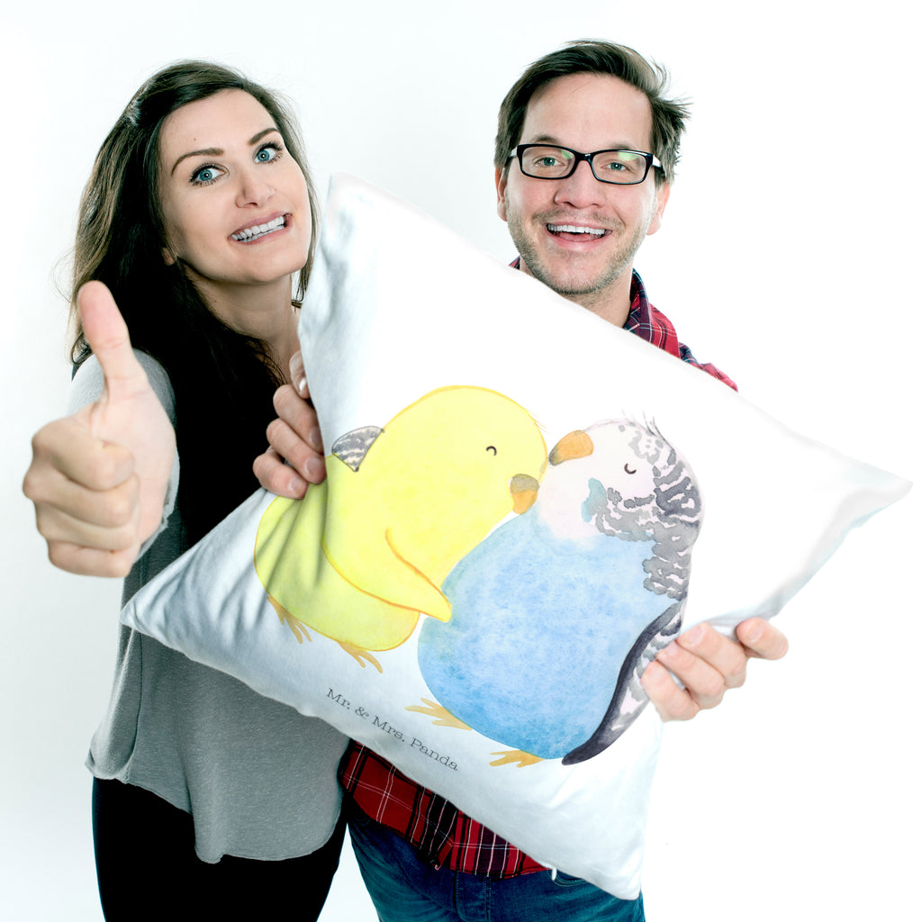 40x40 Kissen Wellensittich Liebe Kissenhülle, Kopfkissen, Sofakissen, Dekokissen, Motivkissen, Liebe, Partner, Freund, Freundin, Ehemann, Ehefrau, Heiraten, Verlobung, Heiratsantrag, Liebesgeschenk, Jahrestag, Hocheitstag, Vögel, Wellensittich, Nähe, Kuscheln, Vertrauen