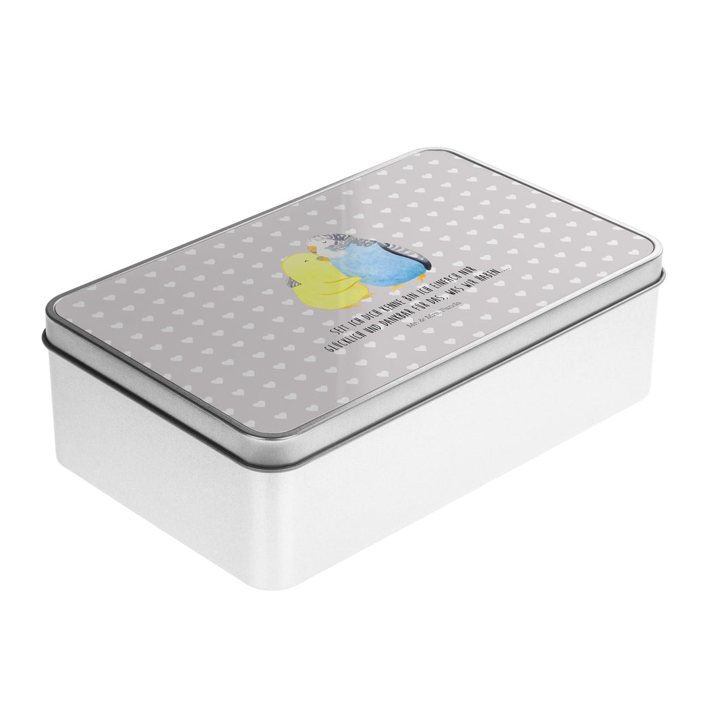 Metalldose rechteckig Wellensittich Liebe Blechdose, Metalldose, Blechbox, Container, Keksdose, Vorratsdose, Vorratsbox, Döschen, Versperbox, Vesperdose, Aufbewahrungsdose, Aufbewahrungsbox, Aluminiumdose, Dose, Liebe, Partner, Freund, Freundin, Ehemann, Ehefrau, Heiraten, Verlobung, Heiratsantrag, Liebesgeschenk, Jahrestag, Hocheitstag, Vögel, Wellensittich, Nähe, Kuscheln, Vertrauen