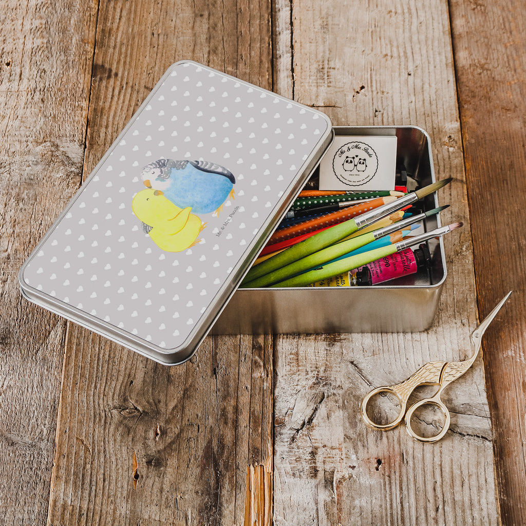 Metalldose rechteckig Wellensittich Liebe Blechdose, Metalldose, Blechbox, Container, Keksdose, Vorratsdose, Vorratsbox, Döschen, Versperbox, Vesperdose, Aufbewahrungsdose, Aufbewahrungsbox, Aluminiumdose, Dose, Liebe, Partner, Freund, Freundin, Ehemann, Ehefrau, Heiraten, Verlobung, Heiratsantrag, Liebesgeschenk, Jahrestag, Hocheitstag, Vögel, Wellensittich, Nähe, Kuscheln, Vertrauen