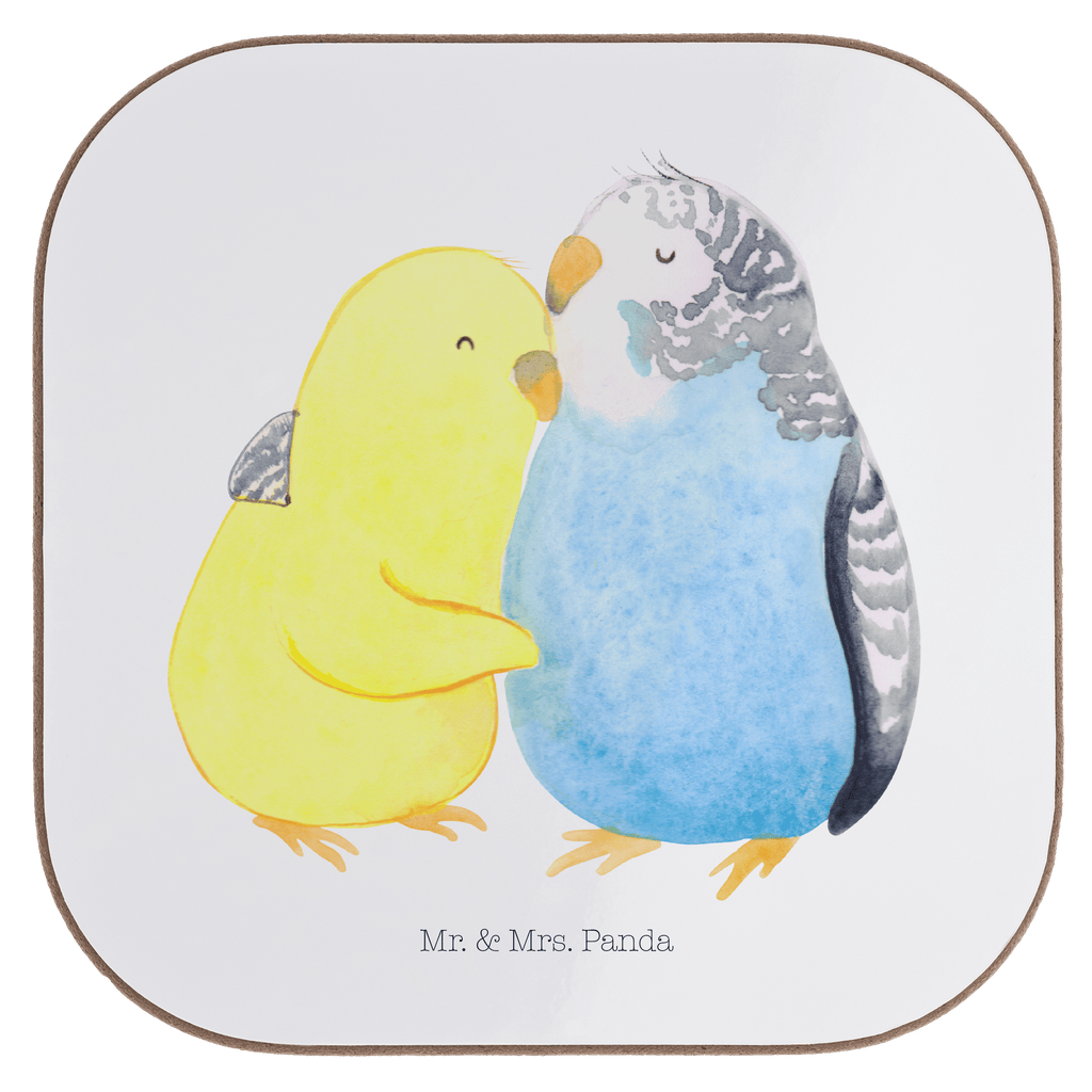Quadratische Untersetzer Wellensittich Liebe Bierdeckel, Glasuntersetzer, Untersetzer Gläser, Getränkeuntersetzer, Liebe, Partner, Freund, Freundin, Ehemann, Ehefrau, Heiraten, Verlobung, Heiratsantrag, Liebesgeschenk, Jahrestag, Hocheitstag, Vögel, Wellensittich, Nähe, Kuscheln, Vertrauen
