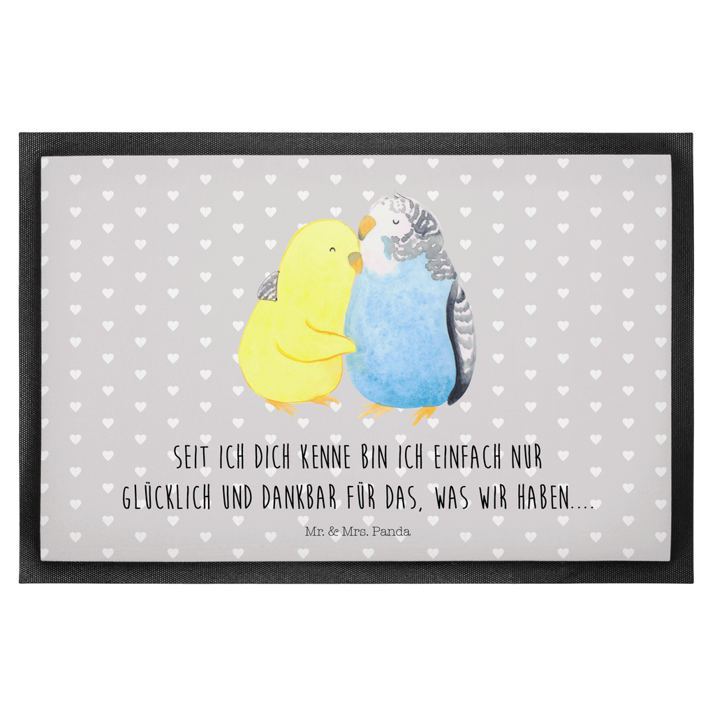 Fußmatte Wellensittich Liebe Liebe, Vögel, Wellensittich, Nähe, Kuscheln, Vertrauen Türvorleger, Schmutzmatte, Fußabtreter, Matte, Schmutzfänger, Fußabstreifer, Schmutzfangmatte, Türmatte, Motivfußmatte,  Haustürmatte, Vorleger  Liebe,  Partner, Freund, Freundin, Ehemann, Ehefrau, Heiraten, Verlobung, Heiratsantrag, Liebesgeschenk, Jahrestag, Hocheitstag