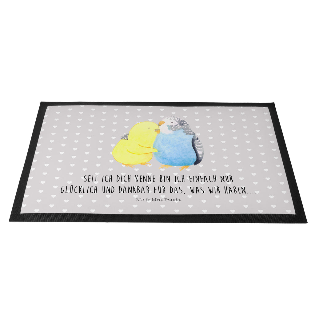 Fußmatte Wellensittich Liebe Liebe, Vögel, Wellensittich, Nähe, Kuscheln, Vertrauen Türvorleger, Schmutzmatte, Fußabtreter, Matte, Schmutzfänger, Fußabstreifer, Schmutzfangmatte, Türmatte, Motivfußmatte,  Haustürmatte, Vorleger  Liebe,  Partner, Freund, Freundin, Ehemann, Ehefrau, Heiraten, Verlobung, Heiratsantrag, Liebesgeschenk, Jahrestag, Hocheitstag