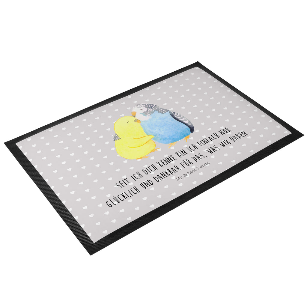 Fußmatte Wellensittich Liebe Liebe, Vögel, Wellensittich, Nähe, Kuscheln, Vertrauen Türvorleger, Schmutzmatte, Fußabtreter, Matte, Schmutzfänger, Fußabstreifer, Schmutzfangmatte, Türmatte, Motivfußmatte,  Haustürmatte, Vorleger  Liebe,  Partner, Freund, Freundin, Ehemann, Ehefrau, Heiraten, Verlobung, Heiratsantrag, Liebesgeschenk, Jahrestag, Hocheitstag