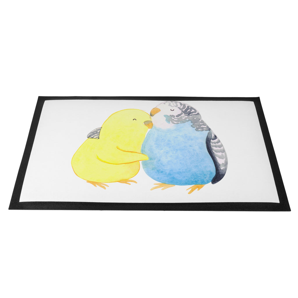 Fußmatte Wellensittich Liebe Liebe, Vögel, Wellensittich, Nähe, Kuscheln, Vertrauen Türvorleger, Schmutzmatte, Fußabtreter, Matte, Schmutzfänger, Fußabstreifer, Schmutzfangmatte, Türmatte, Motivfußmatte,  Haustürmatte, Vorleger  Liebe,  Partner, Freund, Freundin, Ehemann, Ehefrau, Heiraten, Verlobung, Heiratsantrag, Liebesgeschenk, Jahrestag, Hocheitstag