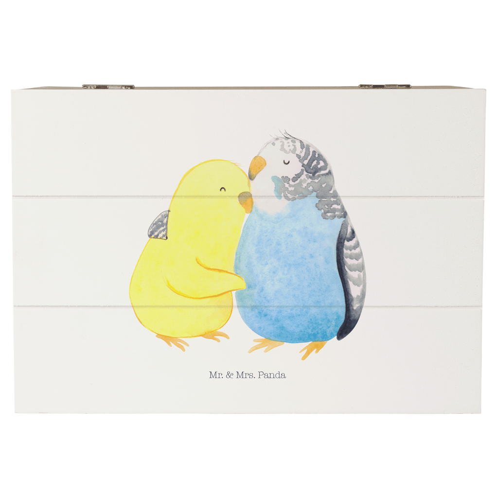 Holzkiste Wellensittich Liebe Holzkiste, Kiste, Schatzkiste, Truhe, Schatulle, XXL, Erinnerungsbox, Erinnerungskiste, Dekokiste, Aufbewahrungsbox, Liebe, Partner, Freund, Freundin, Ehemann, Ehefrau, Heiraten, Verlobung, Heiratsantrag, Liebesgeschenk, Jahrestag, Hocheitstag, Vögel, Wellensittich, Nähe, Kuscheln, Vertrauen