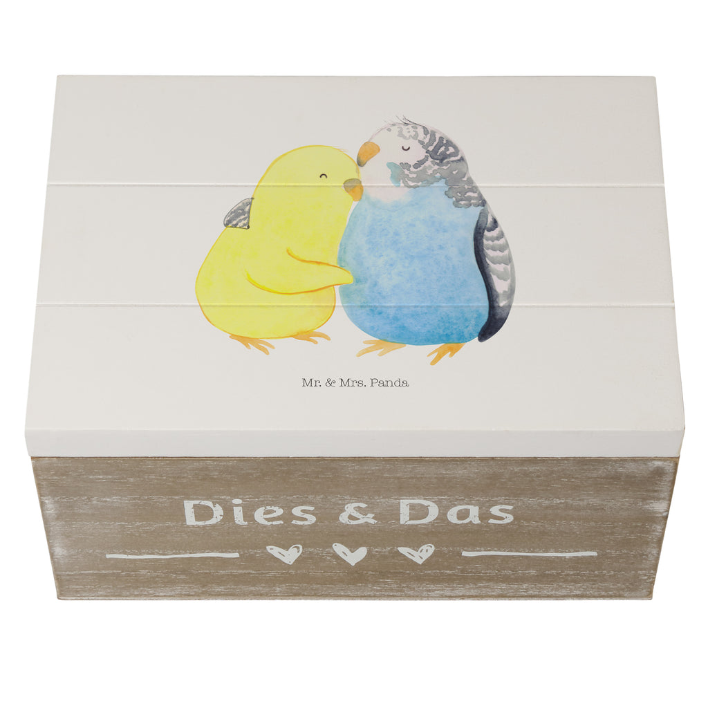 Holzkiste Wellensittich Liebe Holzkiste, Kiste, Schatzkiste, Truhe, Schatulle, XXL, Erinnerungsbox, Erinnerungskiste, Dekokiste, Aufbewahrungsbox, Liebe, Partner, Freund, Freundin, Ehemann, Ehefrau, Heiraten, Verlobung, Heiratsantrag, Liebesgeschenk, Jahrestag, Hocheitstag, Vögel, Wellensittich, Nähe, Kuscheln, Vertrauen