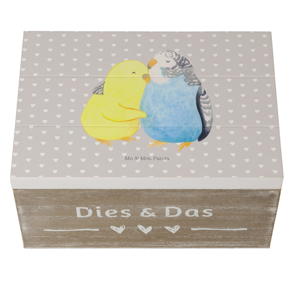 Holzkiste Wellensittich Liebe Holzkiste, Kiste, Schatzkiste, Truhe, Schatulle, XXL, Erinnerungsbox, Erinnerungskiste, Dekokiste, Aufbewahrungsbox, Liebe, Partner, Freund, Freundin, Ehemann, Ehefrau, Heiraten, Verlobung, Heiratsantrag, Liebesgeschenk, Jahrestag, Hocheitstag, Vögel, Wellensittich, Nähe, Kuscheln, Vertrauen