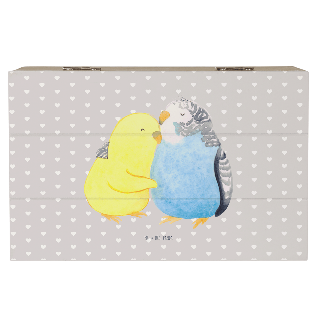 Holzkiste Wellensittich Liebe Holzkiste, Kiste, Schatzkiste, Truhe, Schatulle, XXL, Erinnerungsbox, Erinnerungskiste, Dekokiste, Aufbewahrungsbox, Liebe, Partner, Freund, Freundin, Ehemann, Ehefrau, Heiraten, Verlobung, Heiratsantrag, Liebesgeschenk, Jahrestag, Hocheitstag, Vögel, Wellensittich, Nähe, Kuscheln, Vertrauen