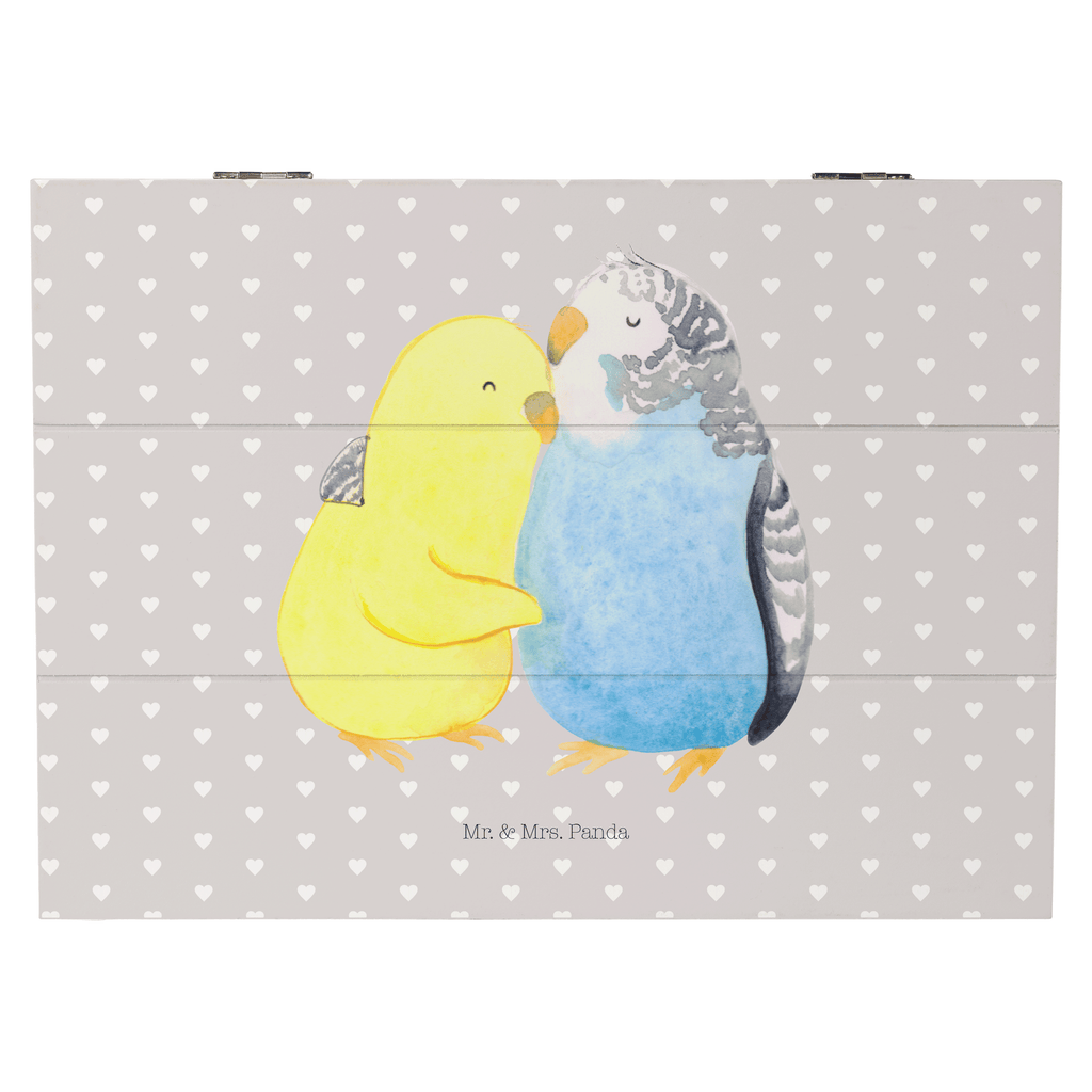 Holzkiste Wellensittich Liebe Holzkiste, Kiste, Schatzkiste, Truhe, Schatulle, XXL, Erinnerungsbox, Erinnerungskiste, Dekokiste, Aufbewahrungsbox, Liebe, Partner, Freund, Freundin, Ehemann, Ehefrau, Heiraten, Verlobung, Heiratsantrag, Liebesgeschenk, Jahrestag, Hocheitstag, Vögel, Wellensittich, Nähe, Kuscheln, Vertrauen
