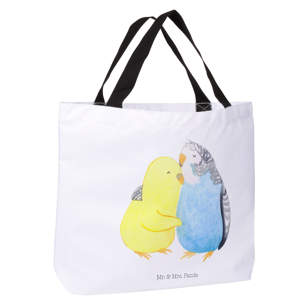 Shopper Wellensittich Liebe Beutel, Einkaufstasche, Tasche, Strandtasche, Einkaufsbeutel, Shopper, Schultasche, Freizeittasche, Tragebeutel, Schulbeutel, Alltagstasche, Liebe, Partner, Freund, Freundin, Ehemann, Ehefrau, Heiraten, Verlobung, Heiratsantrag, Liebesgeschenk, Jahrestag, Hocheitstag, Vögel, Wellensittich, Nähe, Kuscheln, Vertrauen