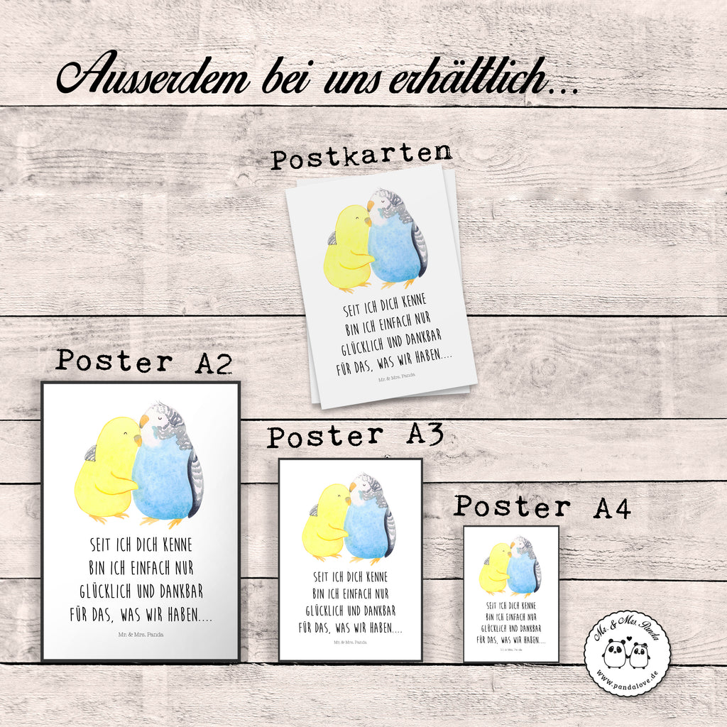Poster Wellensittich Liebe Poster, Wandposter, Bild, Wanddeko, Küchenposter, Kinderposter, Wanddeko Bild, Raumdekoration, Wanddekoration, Handgemaltes Poster, Mr. & Mrs. Panda Poster, Designposter, Kunstdruck, Posterdruck, Liebe, Partner, Freund, Freundin, Ehemann, Ehefrau, Heiraten, Verlobung, Heiratsantrag, Liebesgeschenk, Jahrestag, Hocheitstag, Vögel, Wellensittich, Nähe, Kuscheln, Vertrauen