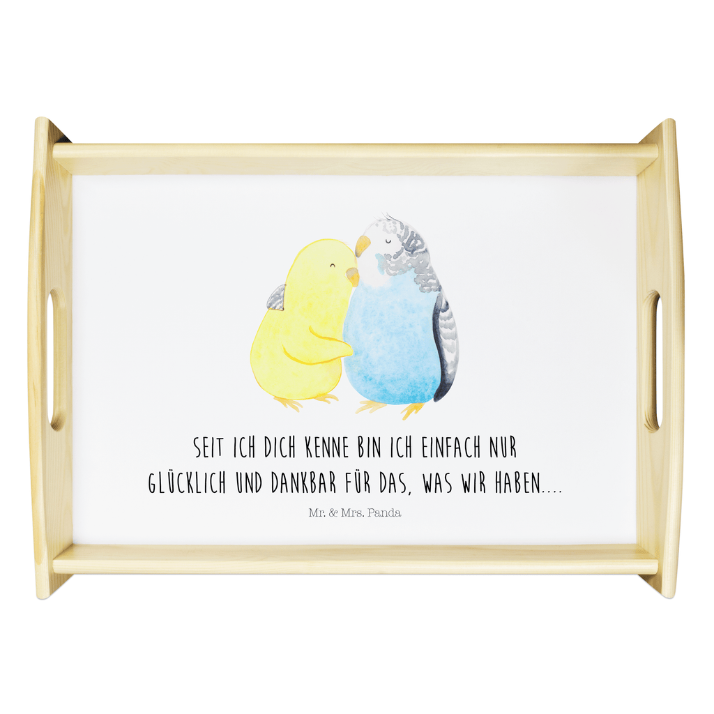 Serviertablett Wellensittich Liebe Tablett, Holztablett, Küchentablett, Dekotablett, Frühstückstablett, Liebe, Partner, Freund, Freundin, Ehemann, Ehefrau, Heiraten, Verlobung, Heiratsantrag, Liebesgeschenk, Jahrestag, Hocheitstag, Vögel, Wellensittich, Nähe, Kuscheln, Vertrauen
