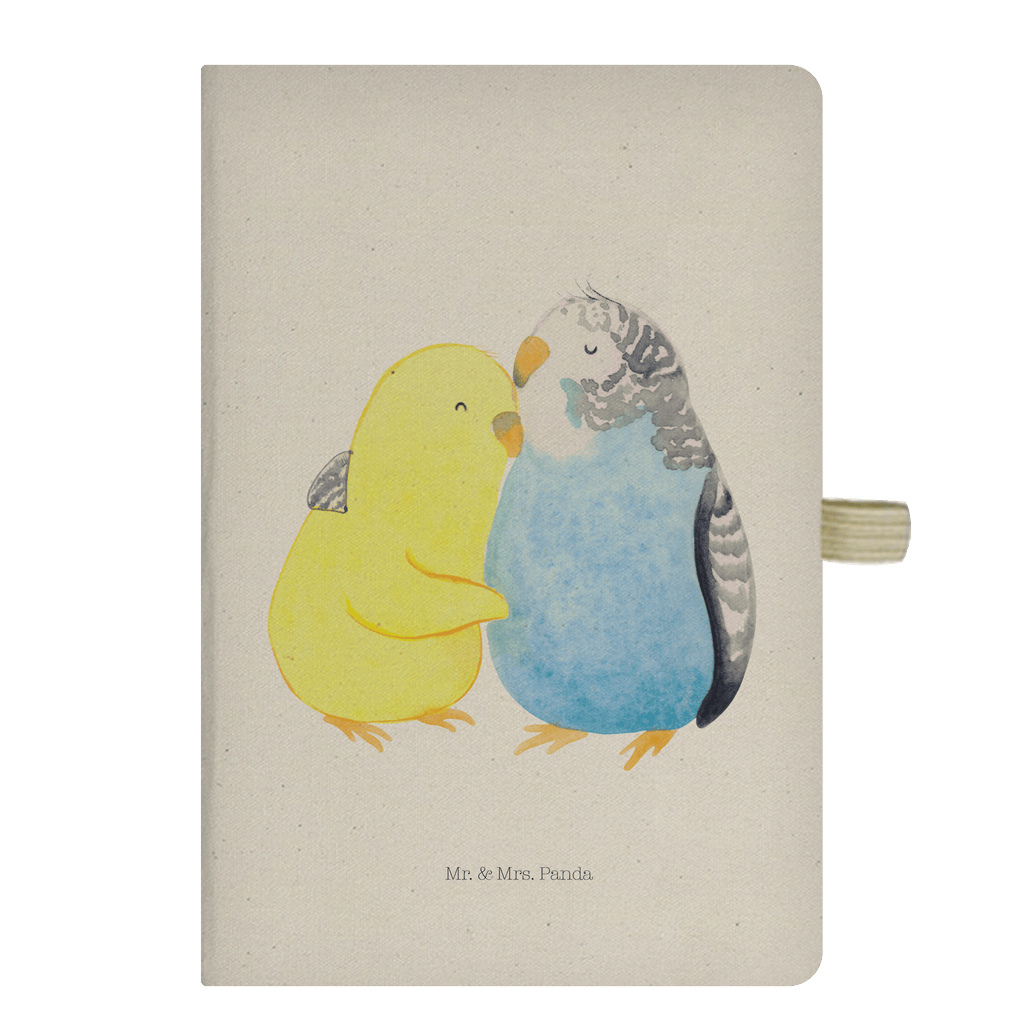 DIN A6 Baumwoll Notizbuch Wellensittich Liebe Notizen, Eintragebuch, Tagebuch, Notizblock, Adressbuch, Journal, Kladde, Skizzenbuch, Notizheft, Schreibbuch, Schreibheft, Liebe, Partner, Freund, Freundin, Ehemann, Ehefrau, Heiraten, Verlobung, Heiratsantrag, Liebesgeschenk, Jahrestag, Hocheitstag, Vögel, Wellensittich, Nähe, Kuscheln, Vertrauen